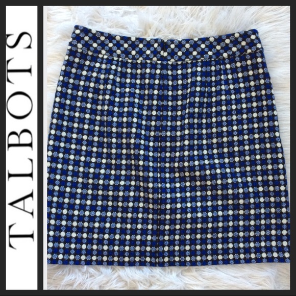 Talbots Wool Blend Dotted Skirt - Picture 3 of 5